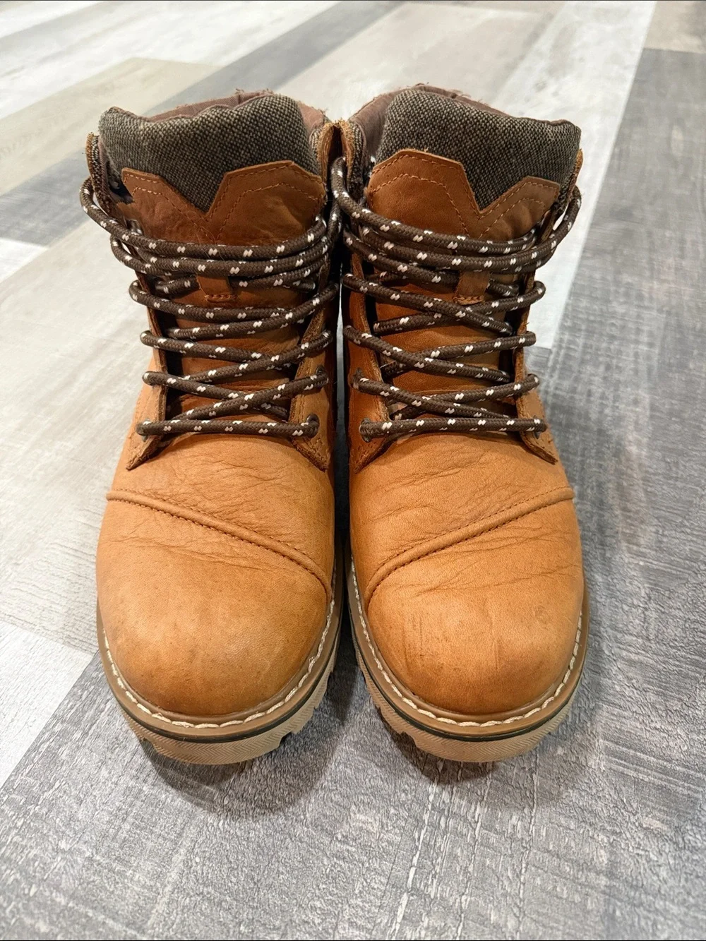 Toms Men's Brown Leather Lace-Up Boots